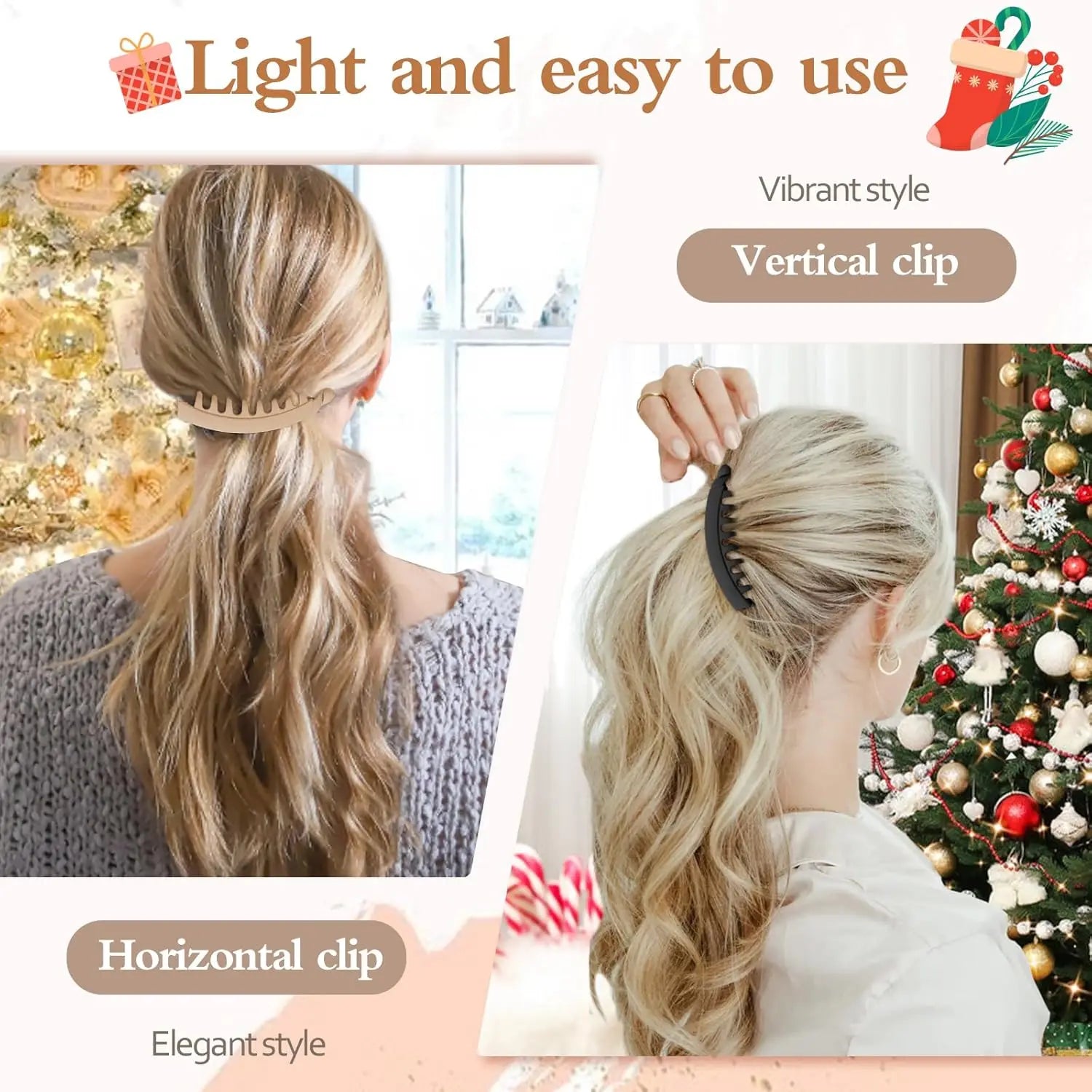 5 Pieces Banana Hair Clips for Women Strong Grip Non-Slip Hair Claws for Thick Hair 5 lifestyle view