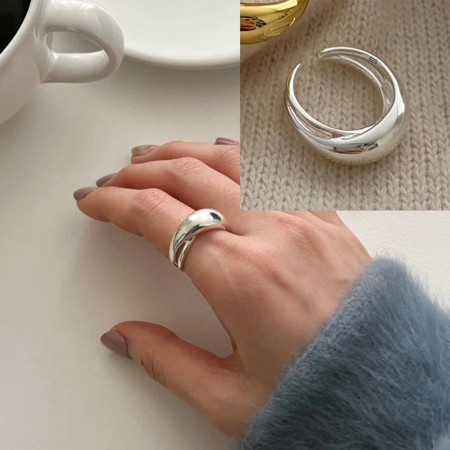 VENTFILLE 925 Sterling Silver Irregular Ring for Women Geometry Versatile Minimalism alternate view