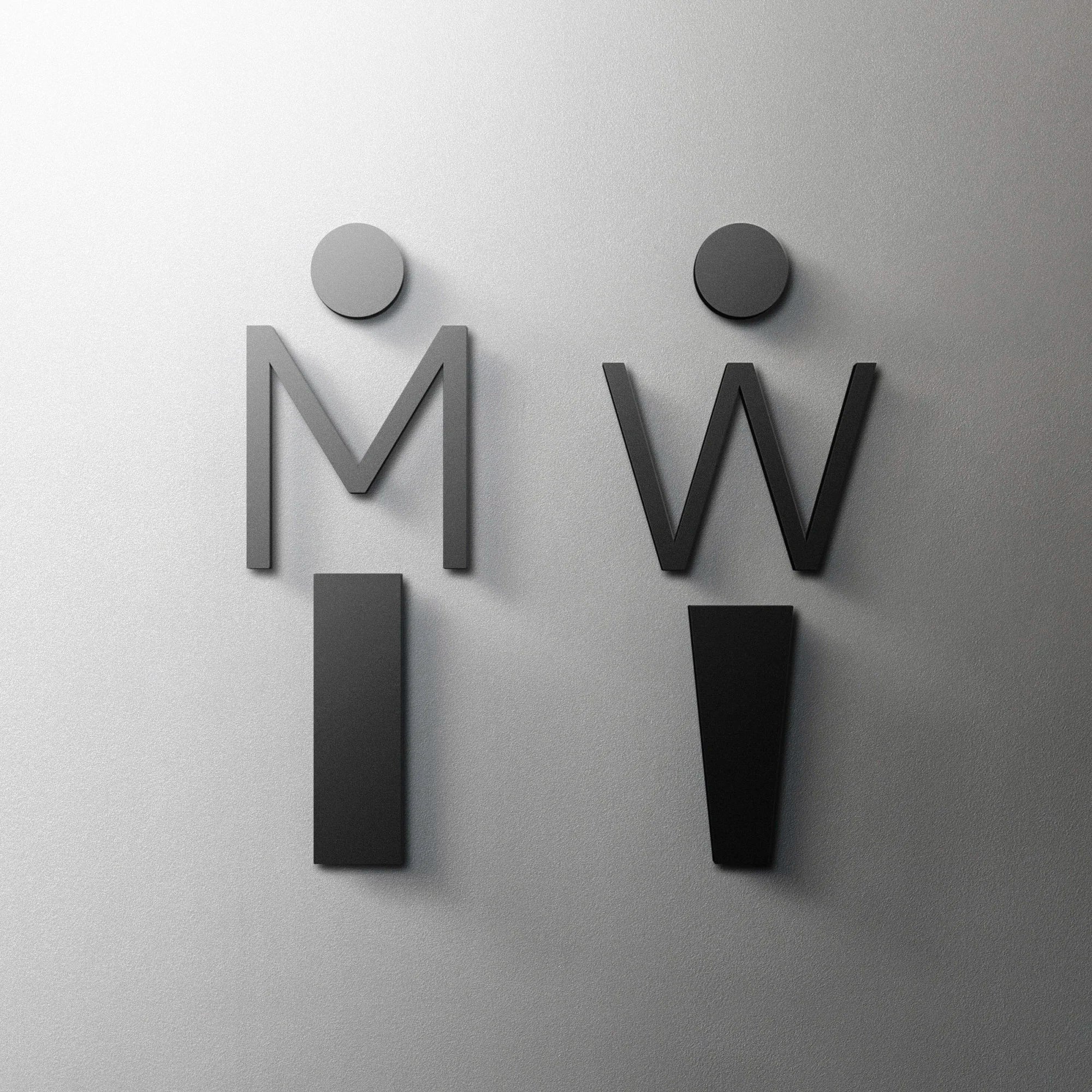 CIFBUY Acrylic 3D WC Toilet Door Sign Modern Self-Adhesive Salon Restaurant Hotel Min lifestyle view