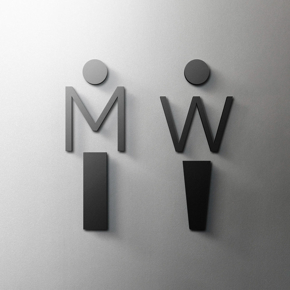 CIFBUY Acrylic 3D WC Toilet Door Sign Modern Self-Adhesive Salon Restaurant Hotel Min lifestyle view