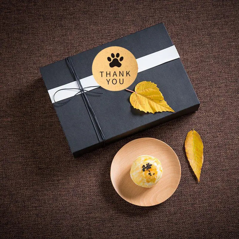 1 Inch Gold Foil Paw Thank You Stickers | Cute Business Supplies additional angle