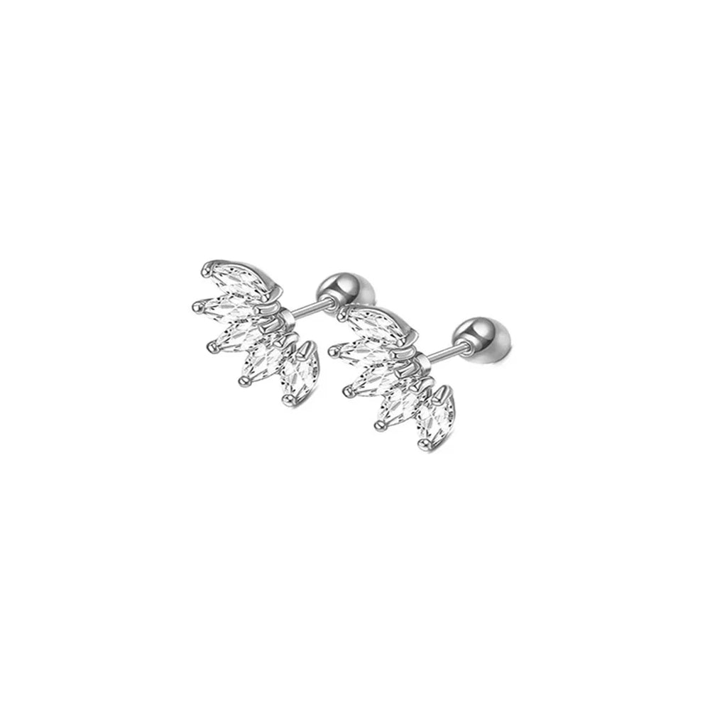 EVISPOL 2-14 Pcs Butterfly Moon Stainless Steel Stud Earrings, Hypoallergenic Hoop Earri detail view