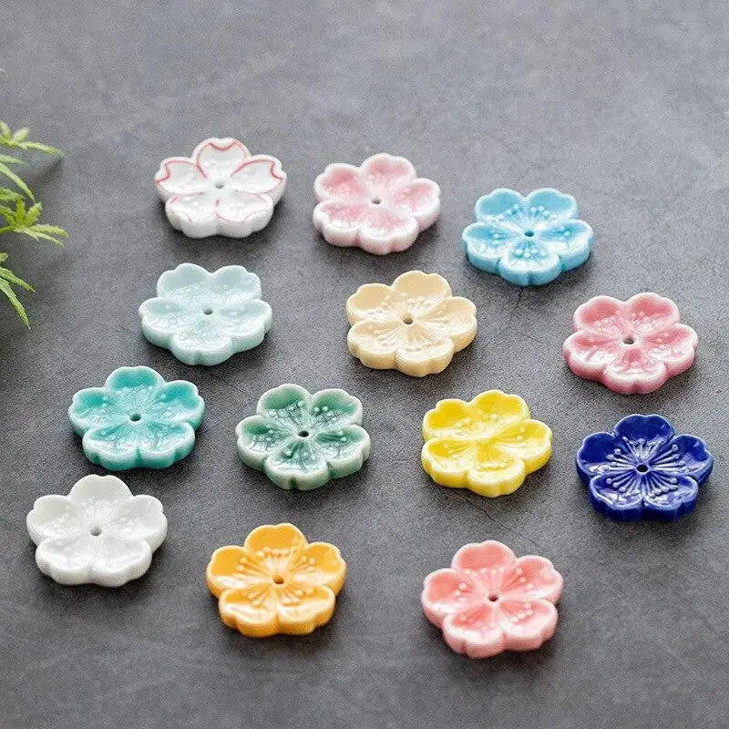 Ceramic Cherry Blossom Incense Burner | Home Decor Stick Holder detail view