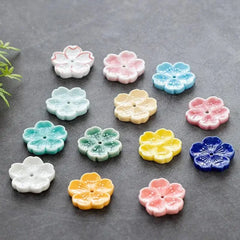 Ceramic Cherry Blossom Incense Burner | Home Decor Stick Holder detail view