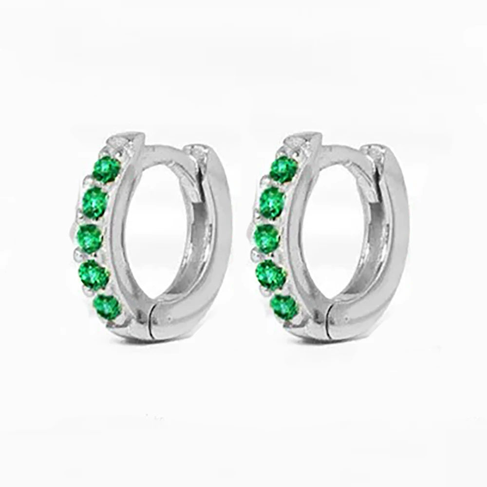 2Pcs Rainbow Little Huggies Stainless Steel Hoop Earrings Girl Tiny Rings Cartilage additional angle