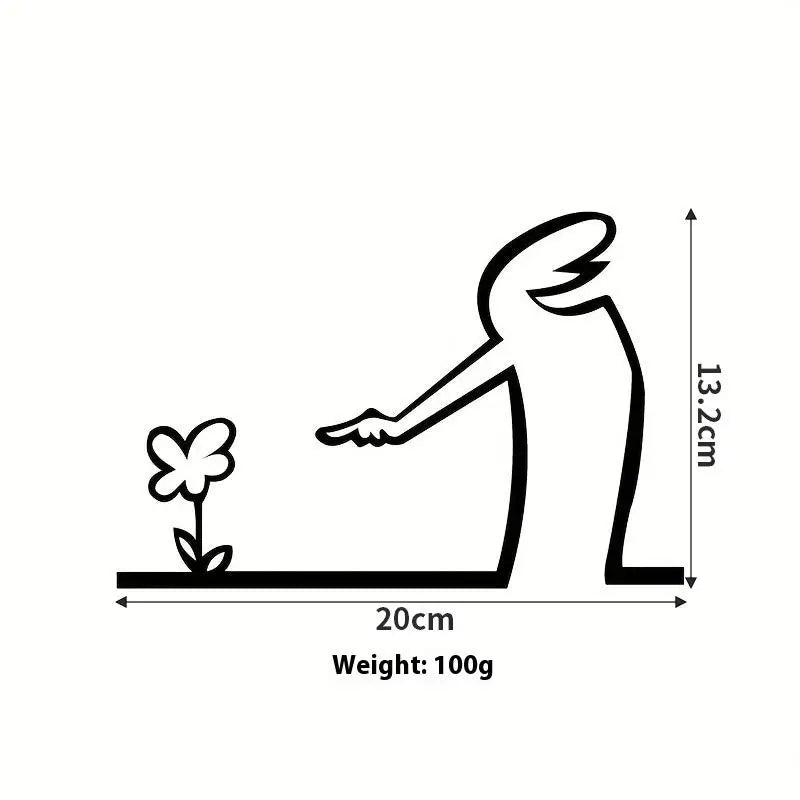 Line Figure Metal Poster for Living Room | Modern Switch Sticker Wall Art close-up view