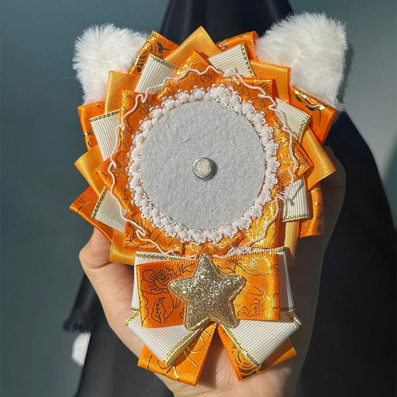 Cute Lolita Badge Base Tray with Cat Ear Handmade Badge Holders for Itabag Ornament D alternate view