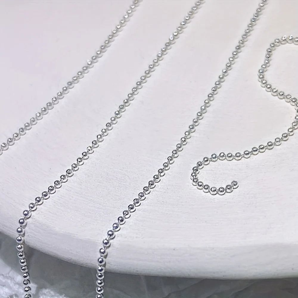 Micro Bead Chain Nail Art Decoration, Silver Gold 50cm Ball Chain for Stylish Manicur alternate view