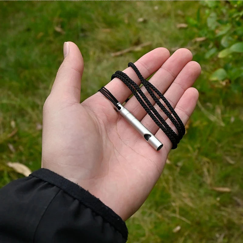 Ultralight Titanium Emergency Whistle with Cord | Outdoor Survival Safety Tool additional angle