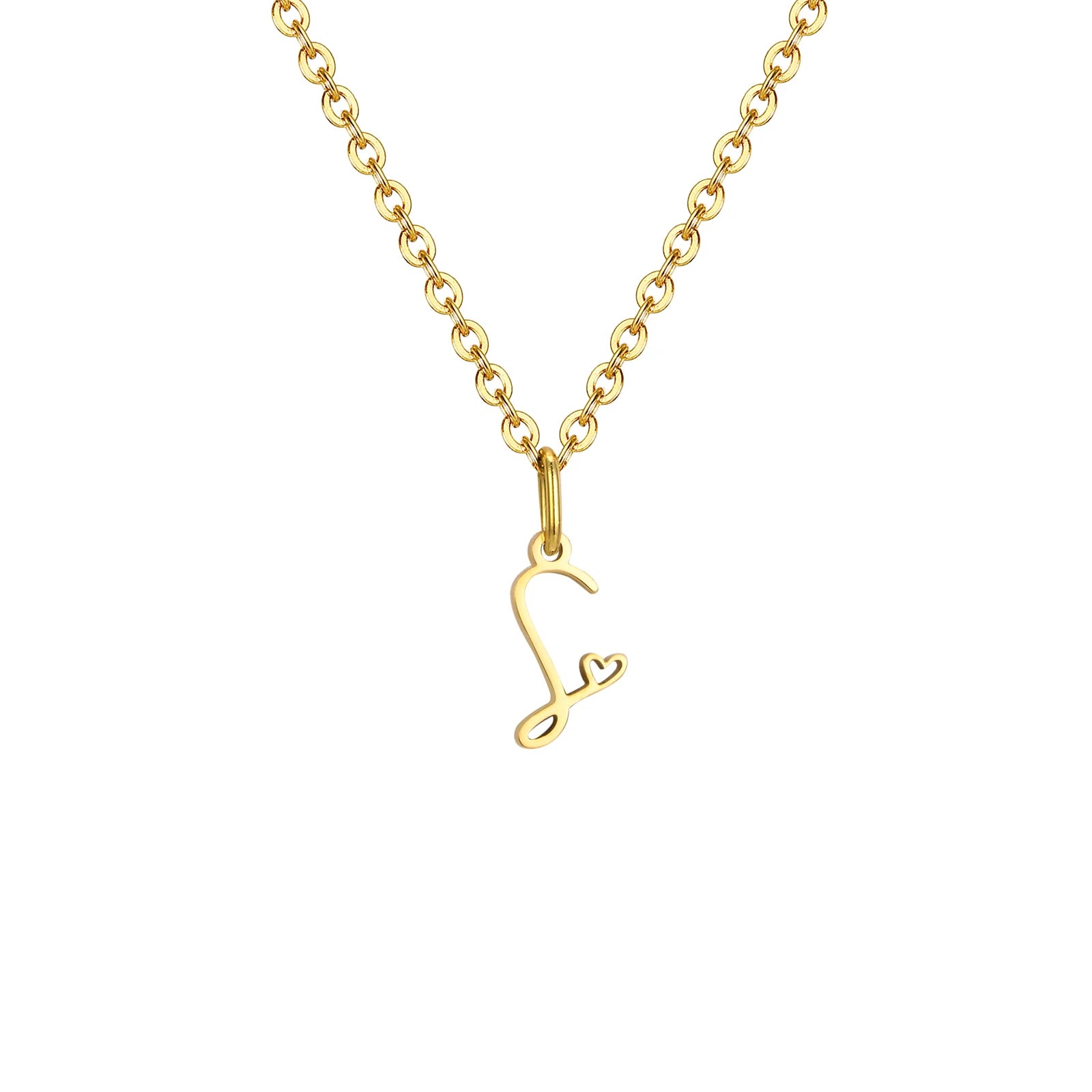 Dainty Heart Initial Necklace for Women, Gold Plated A-Z Letter Pendant, Waterproof S lifestyle view