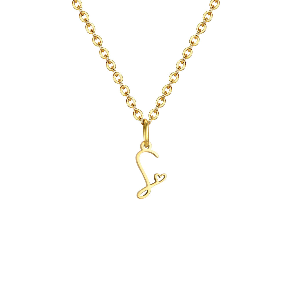 Dainty Heart Initial Necklace for Women, Gold Plated A-Z Letter Pendant, Waterproof S lifestyle view
