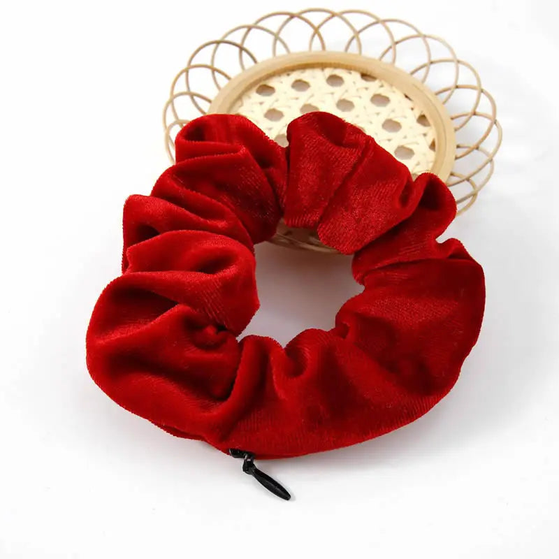 Portable Hidden Safe Sight Secret Hair Tie Storage Case Hair Scrunchie With Zipper Hi lifestyle view