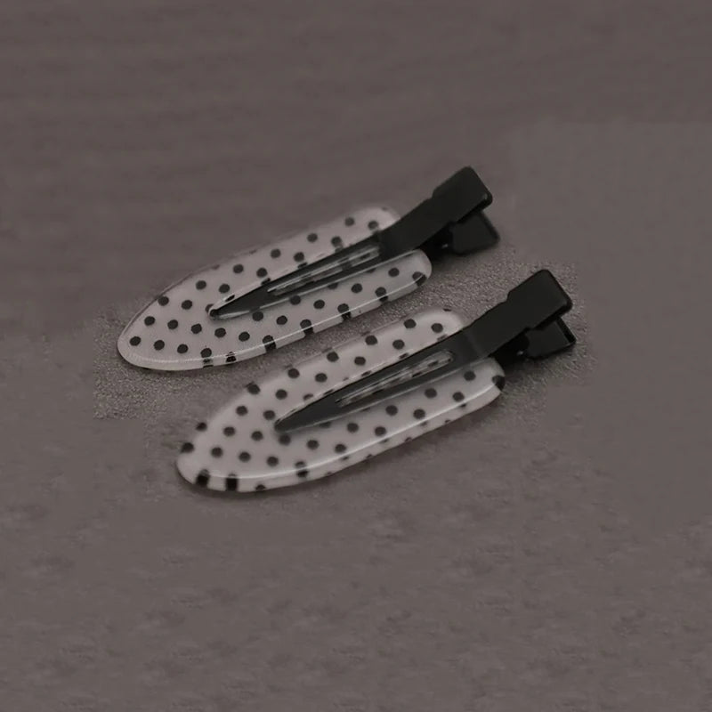 Black White Polka Dot Acrylic Hair Clips Minimalist Secure Hold Suitable for Daily We alternate view