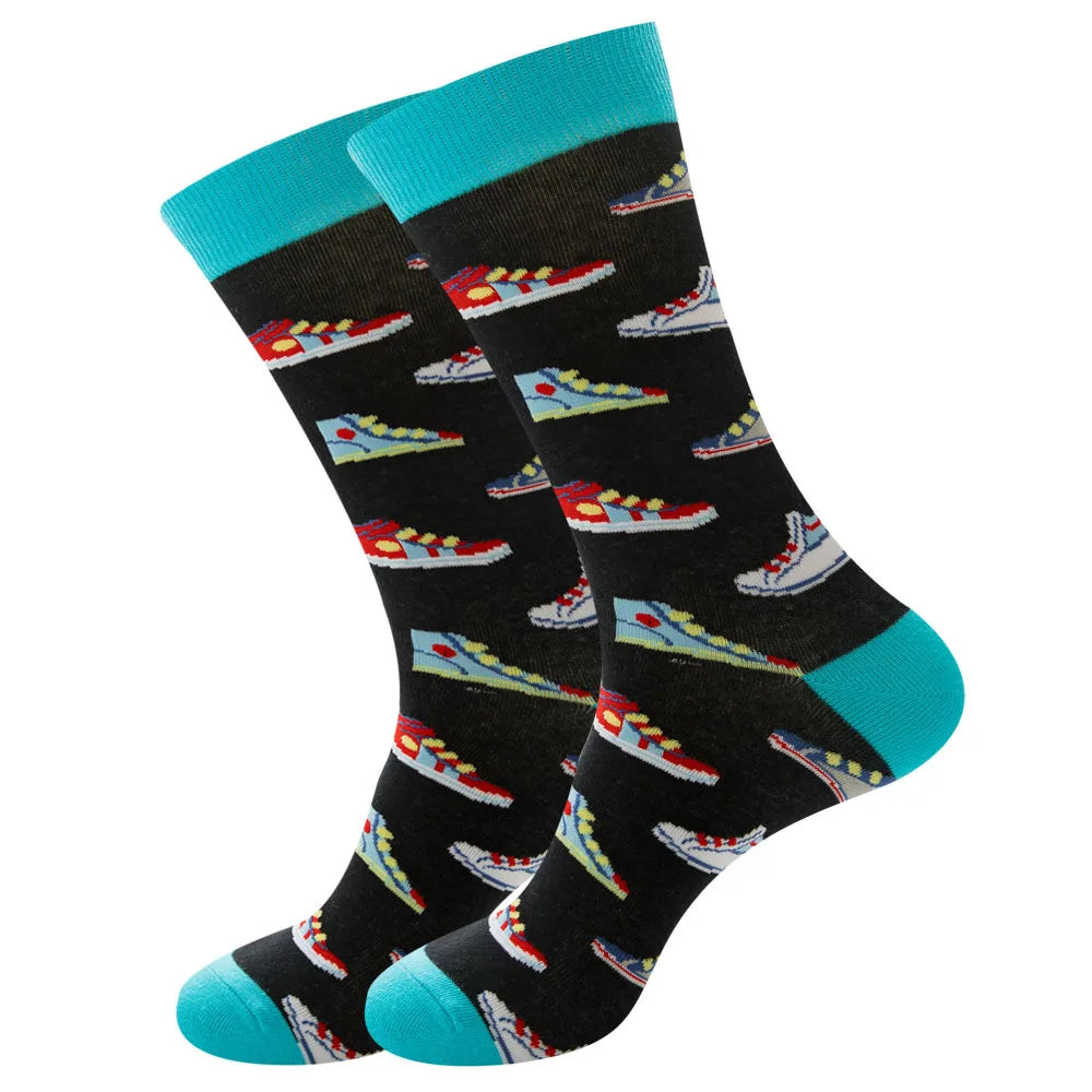 New Happy Mens Socks Women Novelty Cartoon Sock Combed Cotton Funny Men's Big Size Cr alternate view