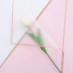 10 Sheet Half Transparent Flower Wrap Paper Golden Border Waterproof Bouquet Wrapping alternate view