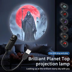 Moon Lamp Projector | USB LED Night Light for Halloween and Christmas Decor