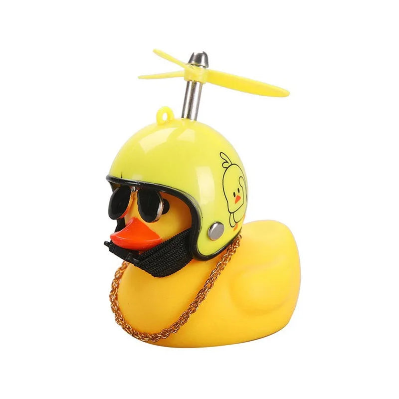 Rubber Duck With Helmet Pendant Black/Yellow close-up view