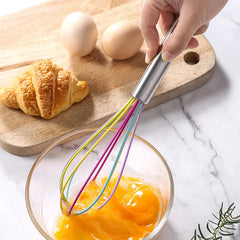 Stainless Steel Balloon Wire Silicone Whisk | Manual Egg Beater Mixer detail view