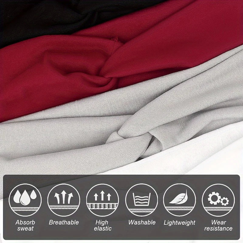Solid Color Knotted Hairband Elastic Wide Headband Women Unisex Sports Yoga Running additional angle