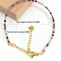 Fashion Faceted 2mm Beads Necklace Mini Natural Stone Amethysts Quartzs Agat Choker Mi close-up view