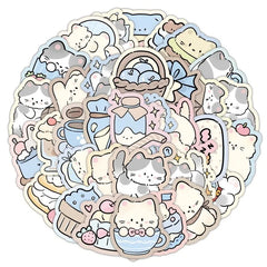 50 Cute Kitten Graffiti Stickers for DIY Decoration | Lazy Cat Vinyl Decal Pack