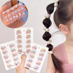10pcs Cute Baby Girl Hair Love Bands Cartoon Love Heart Star Hair Ties Toddler Elasti alternate view
