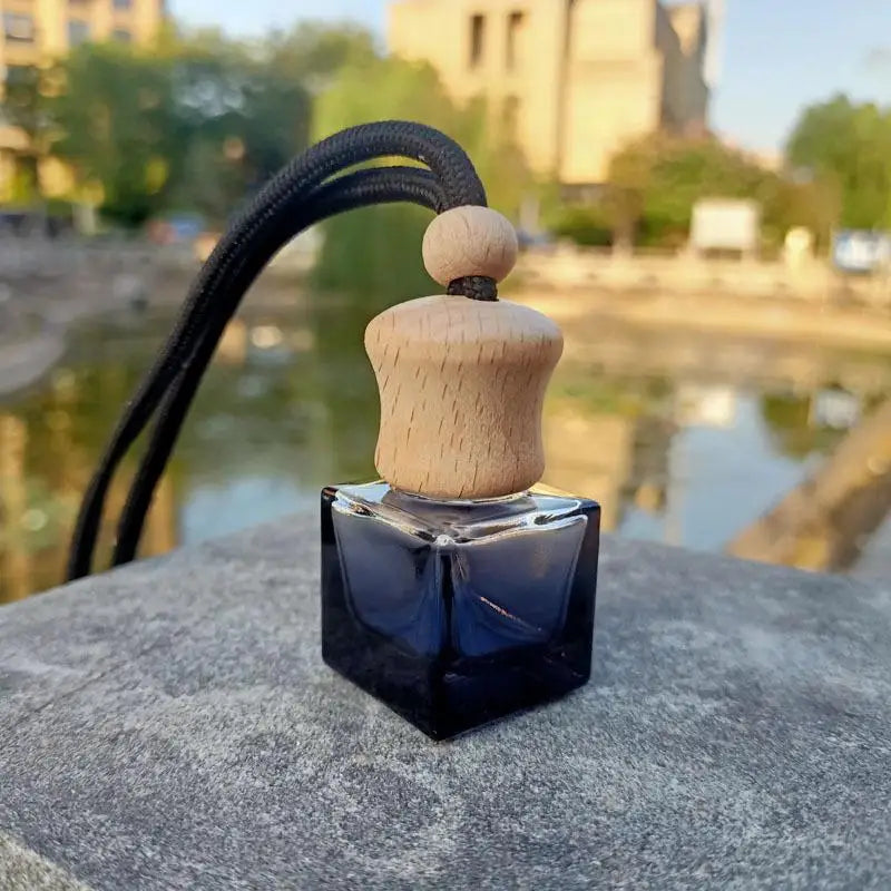 Square Glass Car Essential Oil Diffuser Pendant additional angle