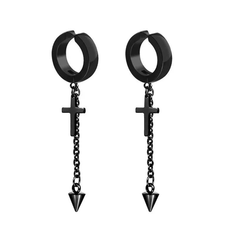 1 pairs No Piercing Earrings Titanium Steel Clip-on Fake Earring Round Ear Clip For W lifestyle view