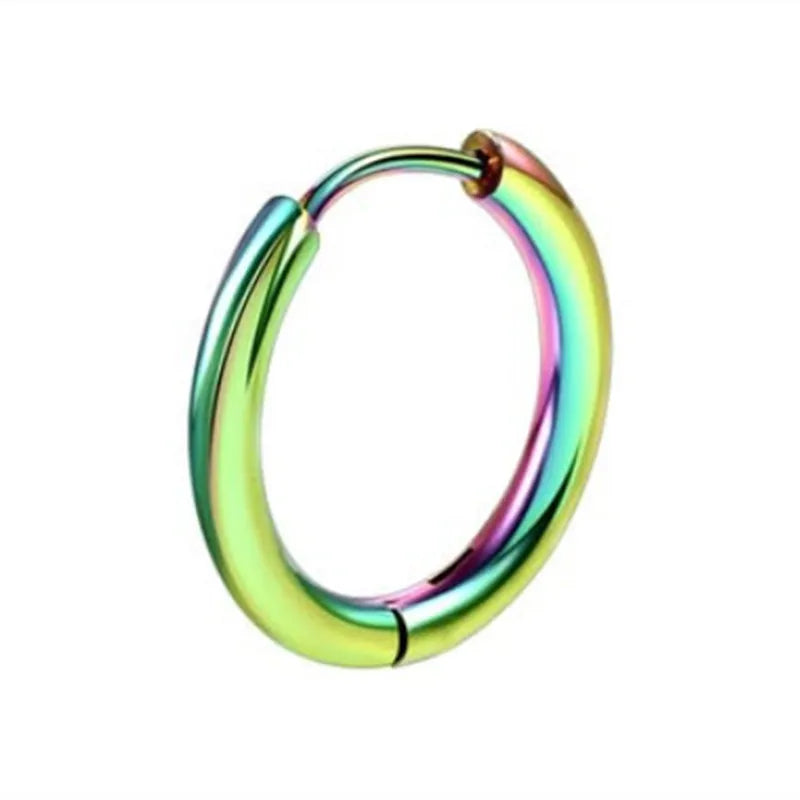 Stainless Steel Huggie Hoop Earrings | Unisex Cartilage Helix Tragus Jewelry additional angle