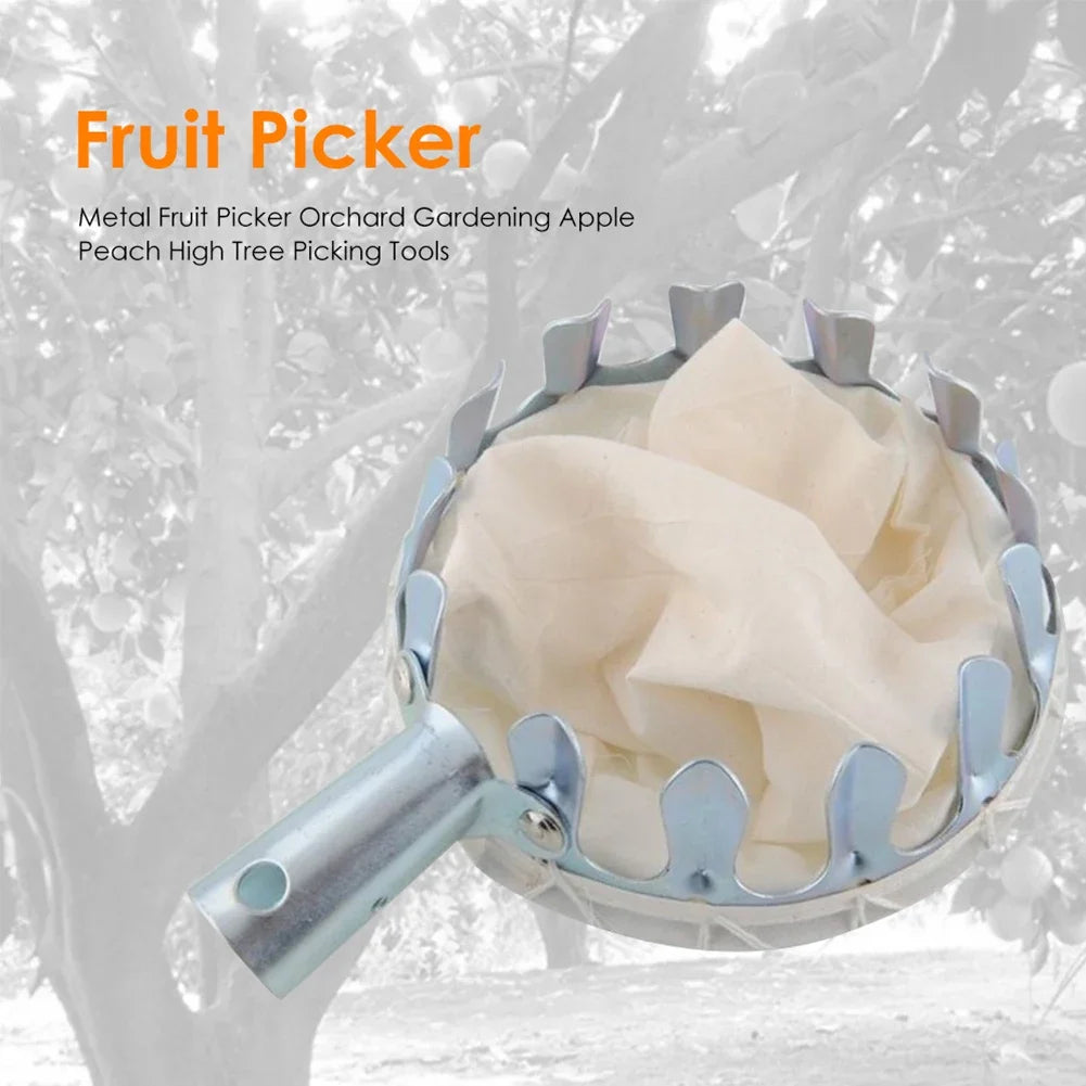 Metal Fruit Picker Head with Cloth Pouch