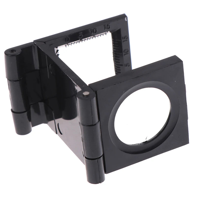 10X 28mm Folding Magnifier Stand Loupe with Scale | Textile & Jewelry Inspection Tool detail view