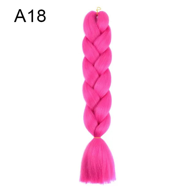 24Inch Synthetic Yaki Braids Hair Ombre Braiding Hair Jumbo Braid DIY Green Hair Exte lifestyle view