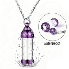 Vial Necklace for Ashes Small Glass Cremation Urn Container That Holds Fur Hair Pet Ash detail view