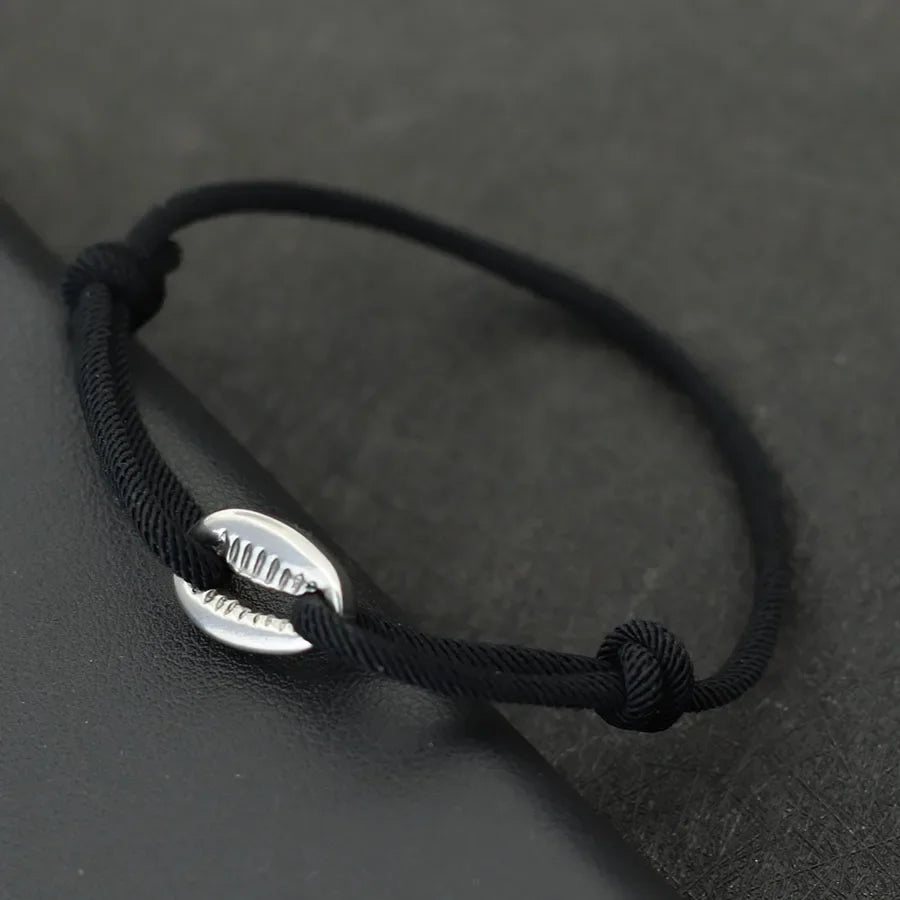 Handwoven Rope Macrame Bracelet for Men | Adjustable Shell Beach Surfer Bracelet additional angle