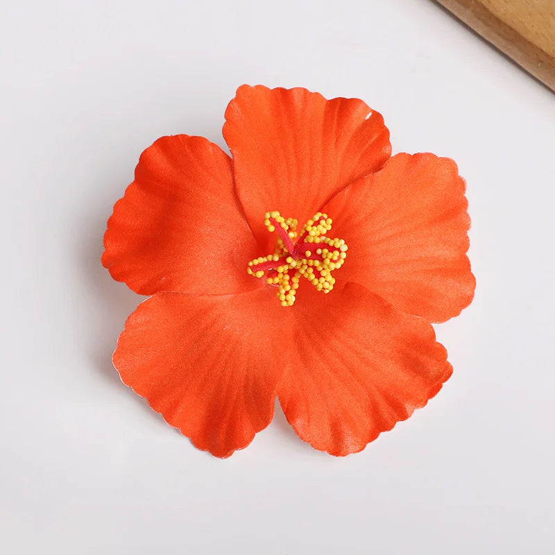 Hawaiian Flower Hair Clips for Summer | 2 or 5 Pack Tropical Hair Accessories close-up view