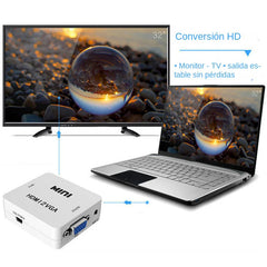 HDMI to VGA Converter with Audio | 1080P Adapter for Notebook Xbox PS3 PC Projector alternate view