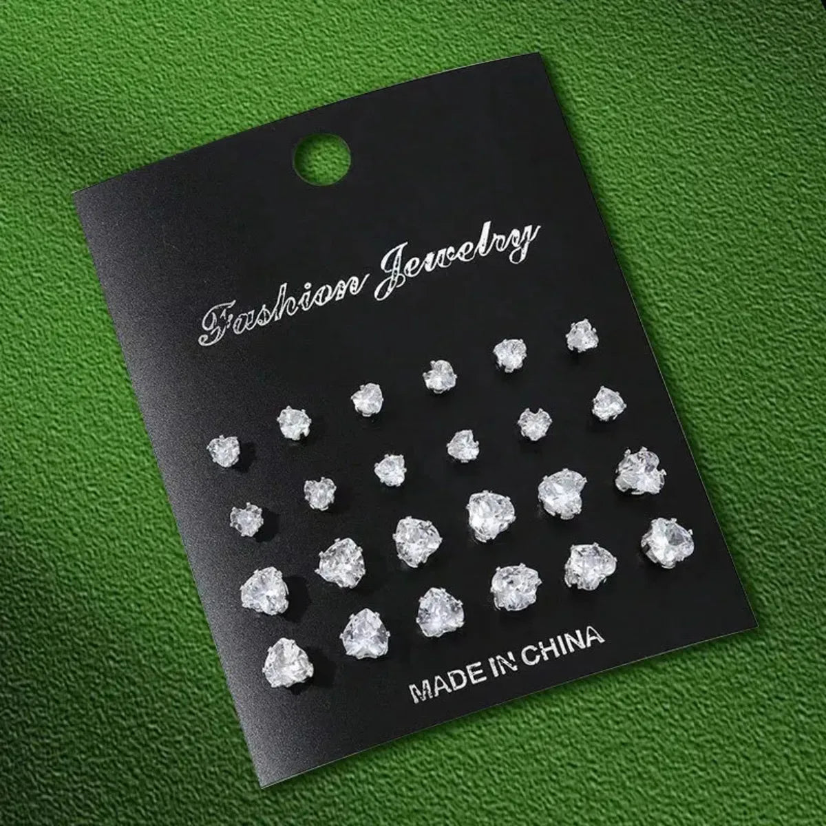 12 Pairs Stainless Steel Stud Earrings Set for Women Men | Zircon Bud Jewelry Gift Se lifestyle view