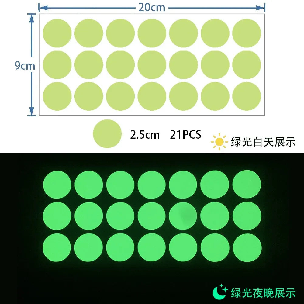 Glow in the Dark Wall Stickers | Luminous Dots Decals for Kids Room alternate view