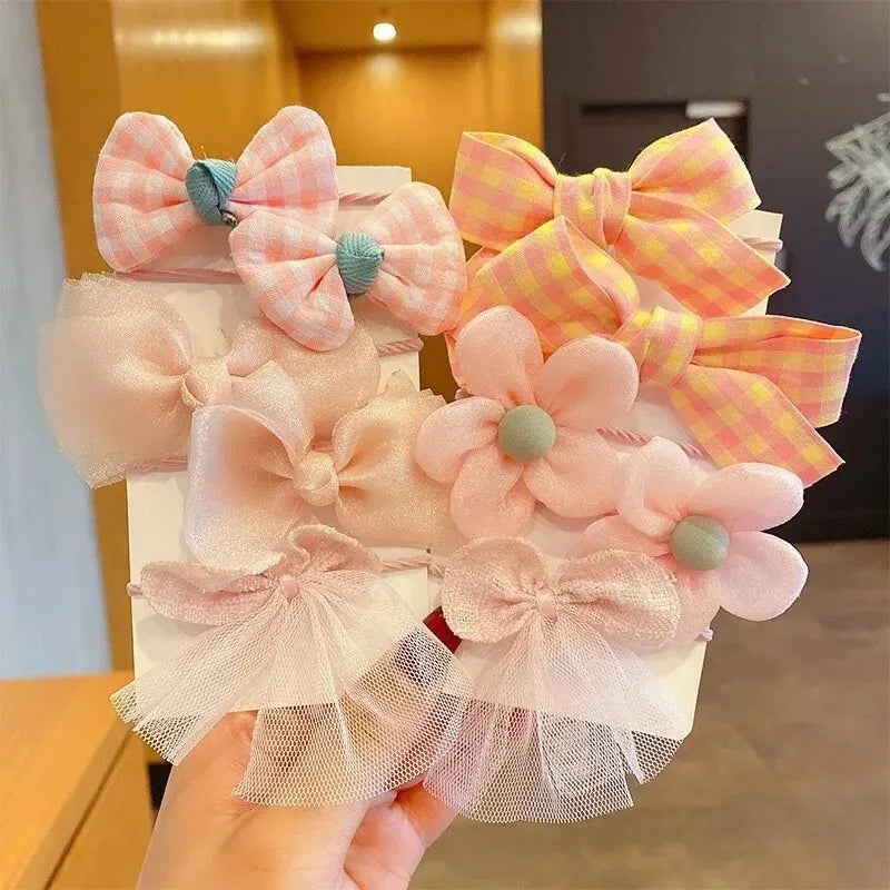 10pcs Hair Accessories Girls Scrunchies Aesthetic Lacos De Cabelo Infantil Bands Kids lifestyle view