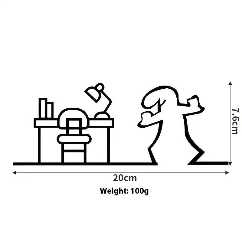 Line Figure Metal Poster for Living Room | Modern Switch Sticker Wall Art additional angle