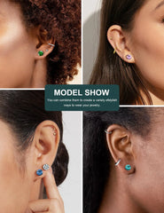 Surgical Steel Earrings Women's Earrings Hypoallergenic Earrings Set Men's Earrings 12 Colors CubicZirconia Studs Earrings