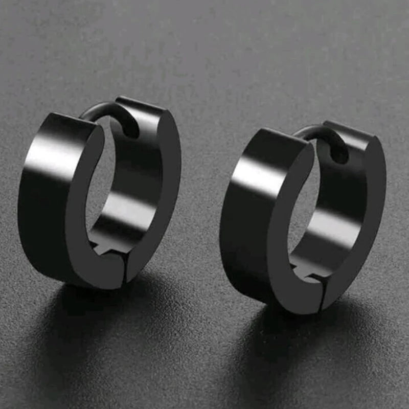 1 /11 Pairs Punk Stainless Steel Stud Earrings Black Earrings Set For Men Women Vintag close-up view