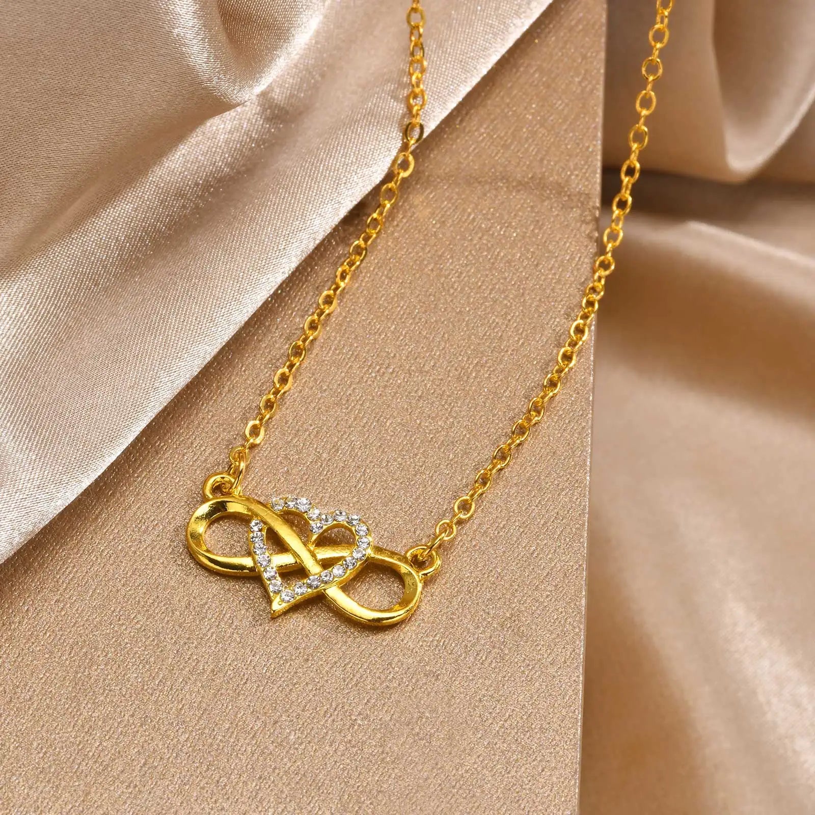 Infinity Heart Necklace for Women with Cubic Zirconia Anniversary Birthday Jewelry Gi lifestyle view