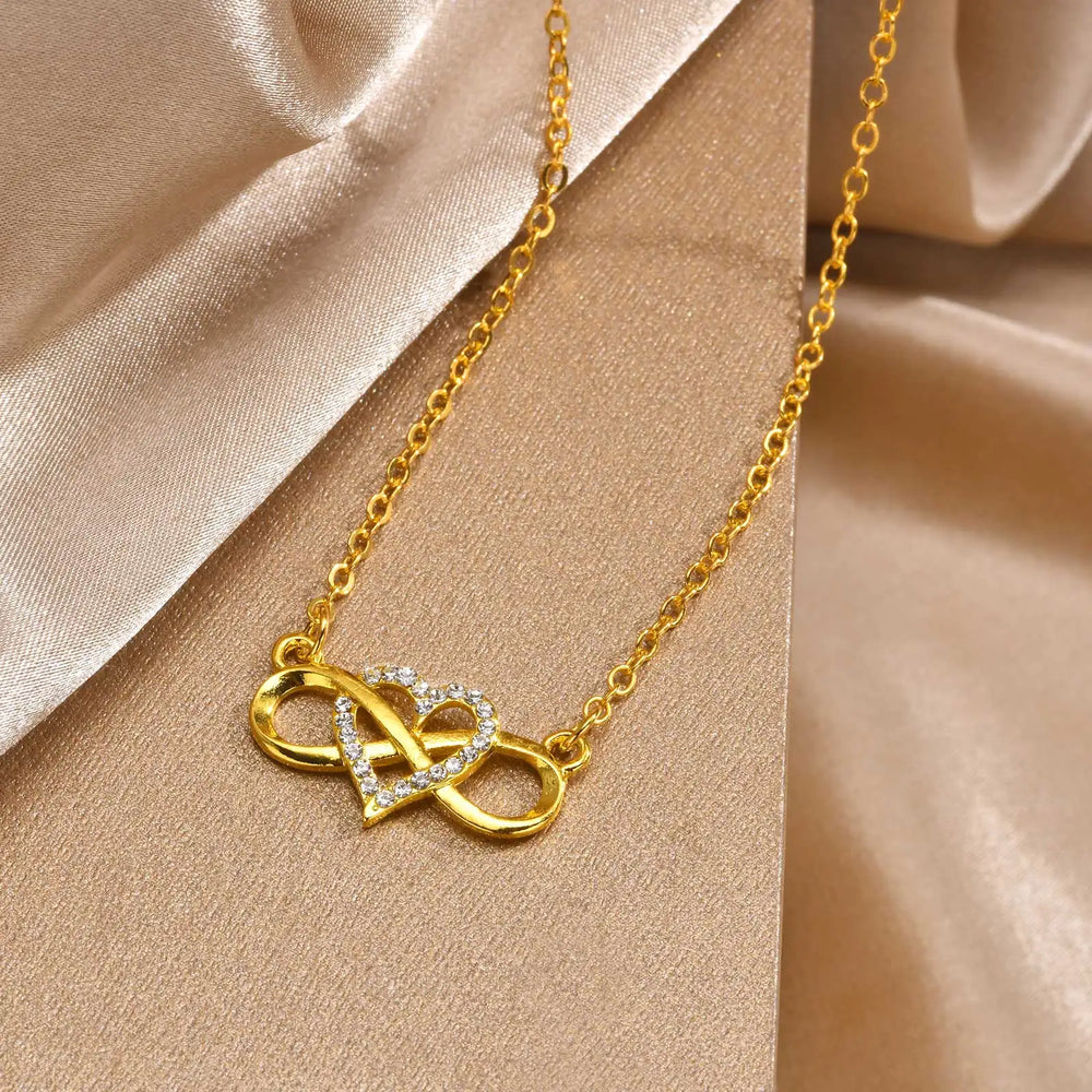 Infinity Heart Necklace for Women with Cubic Zirconia Anniversary Birthday Jewelry Gi lifestyle view