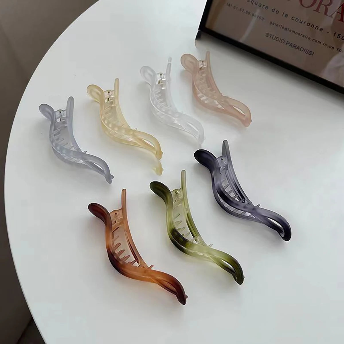 New Acrylic Matte Duckbill Hair Claws Barrettes Bow Solid Color Hair Clips Hair Accessories For Wome