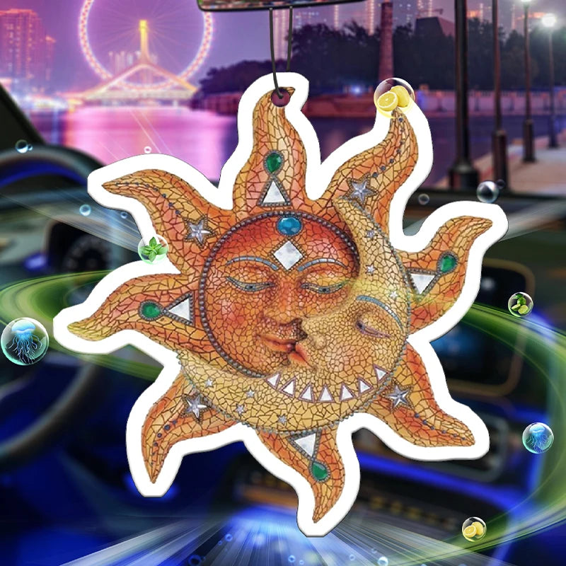 Mosaics Sun Moon wall decoration pendant popular style car incense car perfume perfume lasting fragr