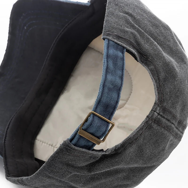 Washed Cotton Damage Finish Baseball Cap | Unisex Adjustable Snapback Hat for Vintage St detail view