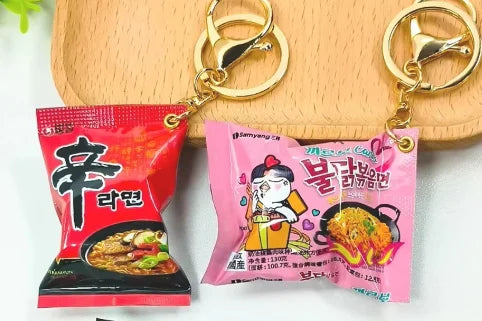 Simulation Instant Noodles Keychain On The Phone Mini Snacks Pendant Bag Pendant Ca additional angle