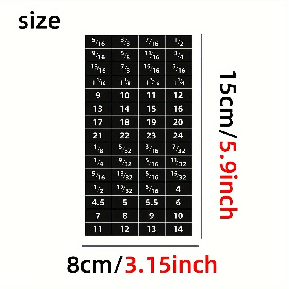 60pcs Mechanical Drive Socket Label Stickers | Quick and Easy Reminder Toolbox Decals detail view