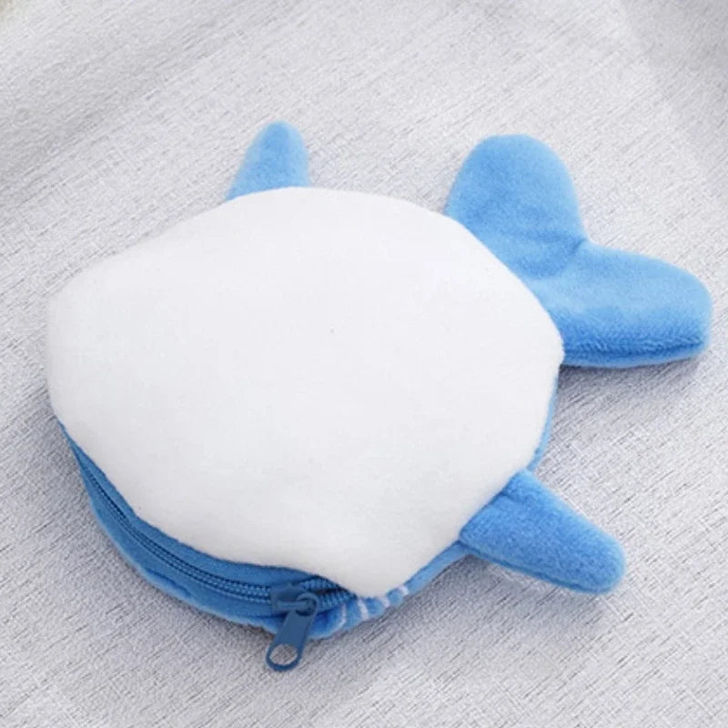 Cartoon Whale Shark Coin Purse | Kawaii Plush Zipper Wallet additional angle